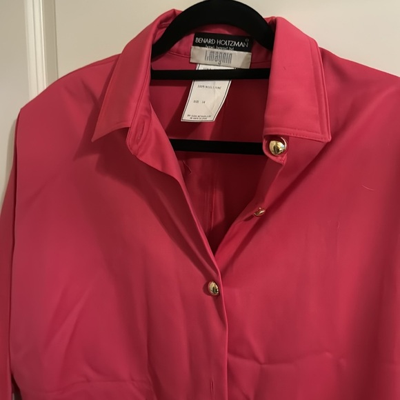 1960s Bernard holtzman  Magnin by I Magnin Coral Trench Coat Jacket Vint… - Picture 2 of 9